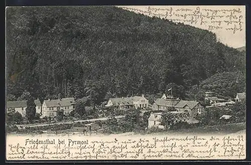 AK Friedensthal bei Pyrmont, Teilansicht aus der Vogelschau