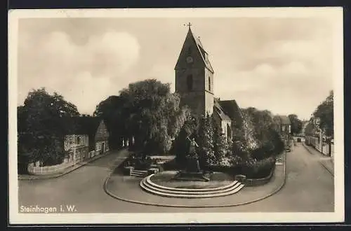 AK Steinhagen i. W., Blick auf die Kirche