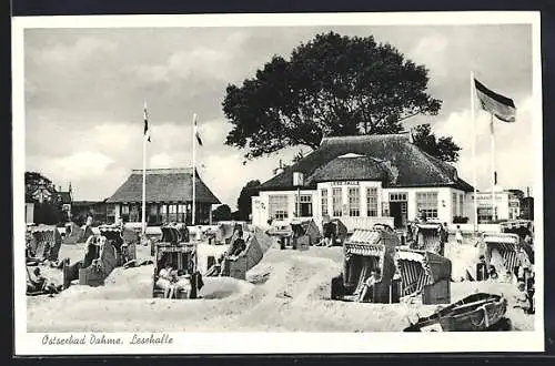 AK Dahme / Ostseebad, Strand an der Lesehalle