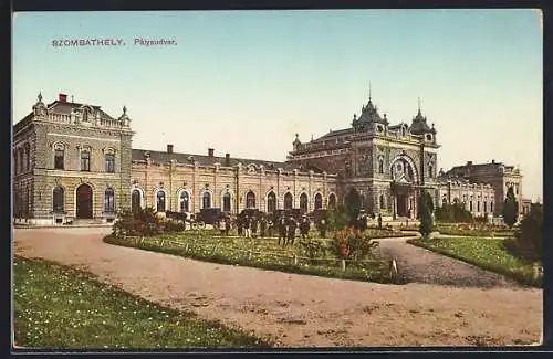 AK Szombathely, Palyaudvar, Ansicht vom Bahnhof