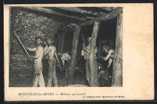 AK Montceau-les-Mines, Mineurs au travail