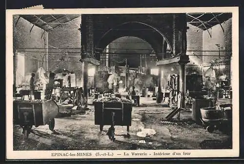 AK Epinac-les-Mines, La Verrerie, Interieur d`un four