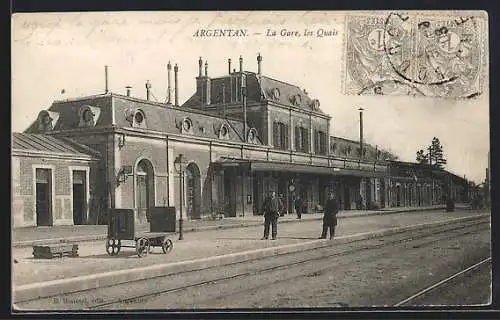 AK Argentan, La Gare, Bahnhof