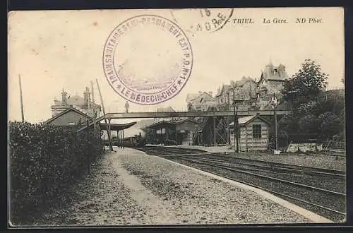 AK Triel, La gare, Blick zum Bahnhof