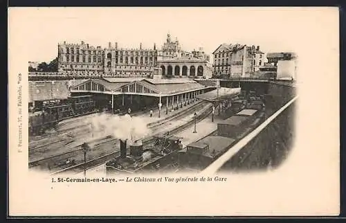 AK Saint-Germain en Laye, Le Chateau et Vue de la Gare