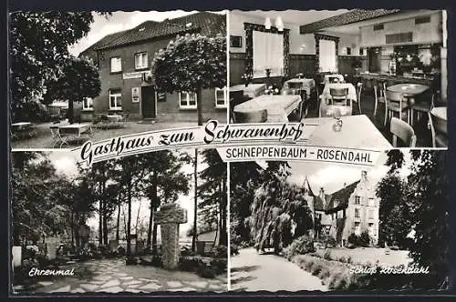 AK Schneppenbaum-Rosendahl / W., Gasthaus zum Schwanenhof v. Theodor Jansen, Ehrenmal, Schloss Rosendahl