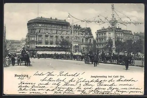 AK Hamburg, Jungfernstieg bei Café Ott