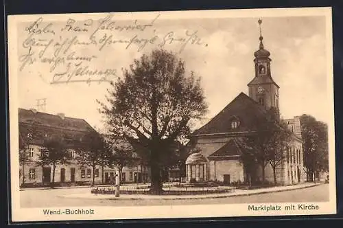 AK Wend.-Buchholz, Marktplatz mit Kirche