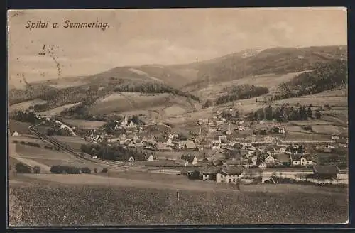 AK Spital a. Semmering, Ortsansicht vom Hang aus