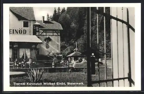 AK Wildbad Einöd, Garten der Thermal Kuranstalt