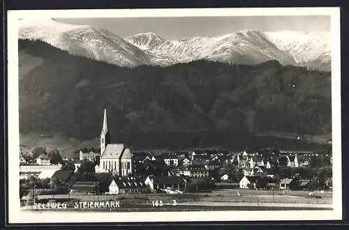 AK Zeltweg, Teilansicht mit Ortskirche