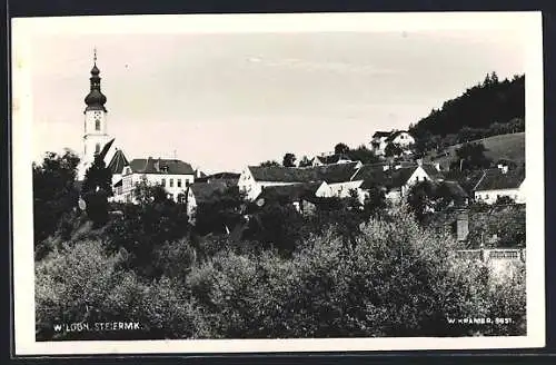 AK Wildon, Teilansicht mit Kirchturm