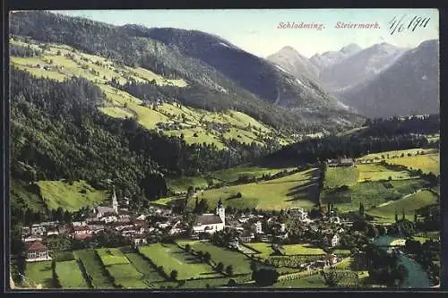 AK Schladming, Panorama mit Blick über das Ennstal