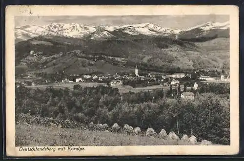 AK Deutschlandsberg, Ortsansicht mit der Koralpe