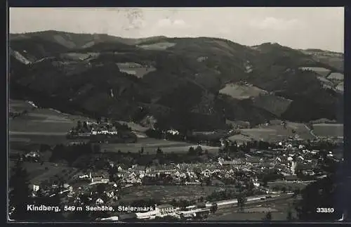 AK Kindberg, Teilansicht aus der Vogelschau