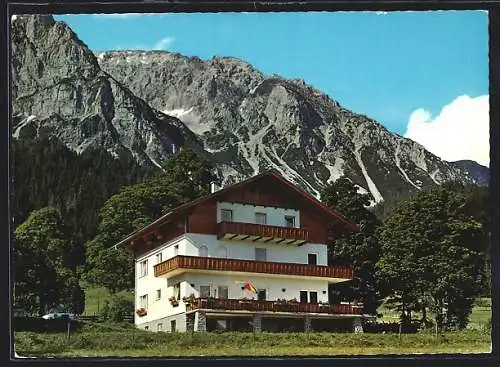 AK Ramsau am Dachstein, Pension Haus Ischi Pickl mit Bergpanorama