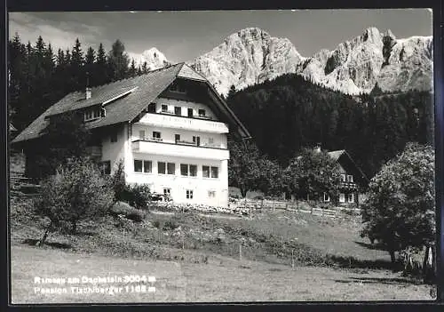 AK Ramsau am Dachstein, Pension Tischlberger mit Bergpanorama