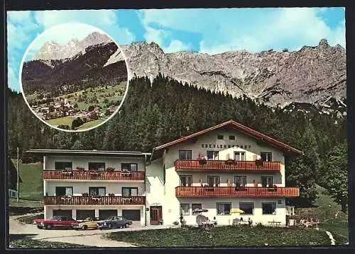 AK Ramsau am Dachstein, Gasthof-Pension Eberlehnerhof Stocker, Ortsansicht