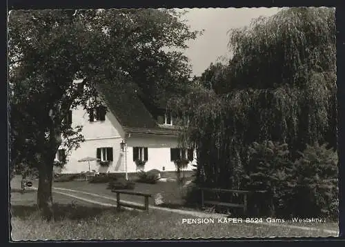 AK Gams, Pension Käfer, Furth 12, Gartenansicht