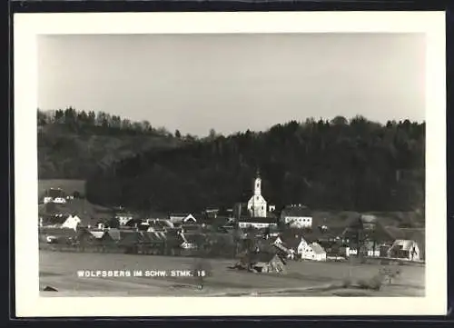 AK Wolfsberg im Schw., Teilansicht mit Ortskirche