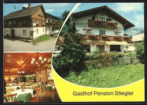 AK Weissenbach, Gasthof Pension Stiegler, Aussenansichten und Essenshaus