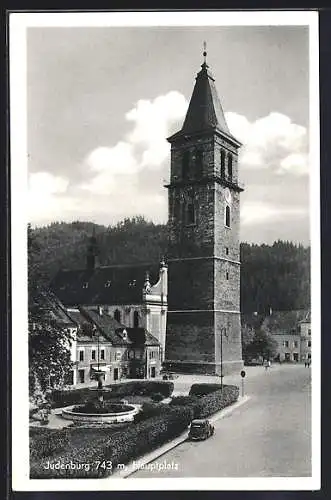 AK Judenburg, Hauptplatz mit Stadtturm