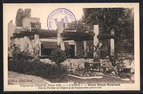 AK Paris, Exposition coloniale internationale 1931, L`Oasis, Biere Masse-Meurisse, pres du Pavillon de l`Algiere