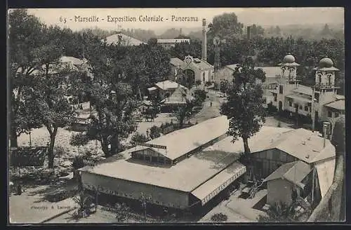 AK Marseille, Exposition coloniale 1906, Panorama aus der Vogelschau