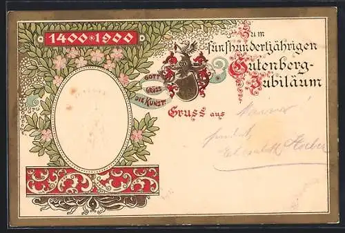 AK 500 jähriges Gutenberg-Jubiläum 1900