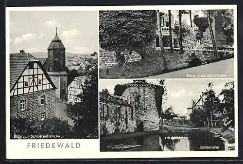 AK Friedewald / Hessen, Schlossruine, Eingang zur Schlossruine