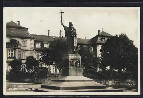 AK Fulda, Partie am Bonfaciusdenkmal