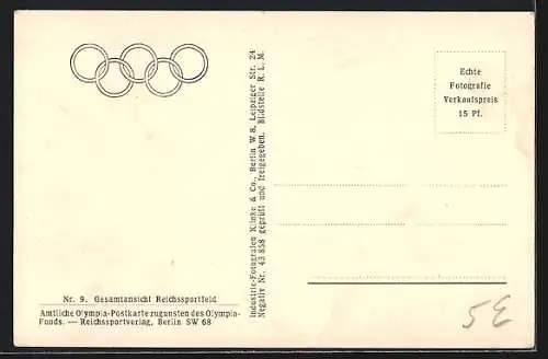 AK Berlin, Reichssportfeld, Olympiastadion, Luftbild