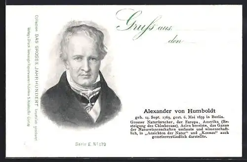 AK Alexander von Humboldt, grosser Naturforscher