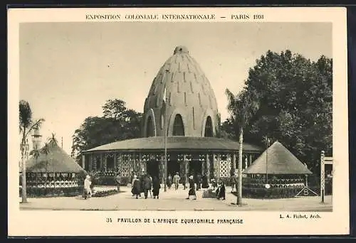 AK Paris, Exposition coloniale internationale 1931, Pavillon de l`Afrique Equatoriale Francaise (Fichet, Arch.)