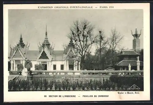 AK Paris, Exposition Coloniale Internationale 1931, Section de l'Indochine et Pavillon du Cambodge