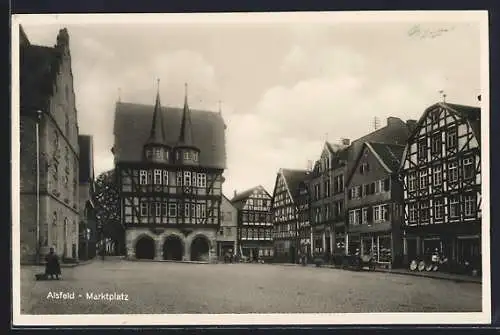 AK Alsfeld / Hessen, Partie am Marktplatz