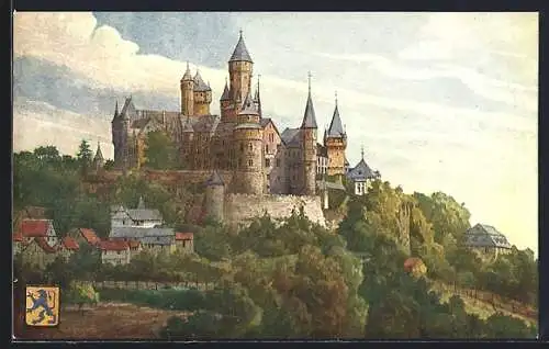 Künstler-AK Braunfels, Blick zum Schloss