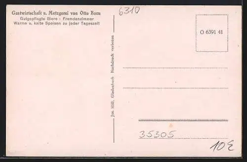 AK Lumda, Gastwirtschaft u .Metzgerei v. Otto Born, Panorama