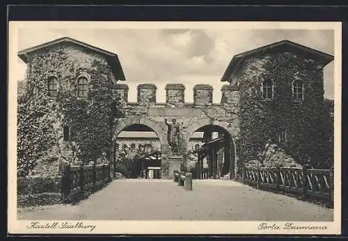 AK Bad Homburg vor der Höhe, Kastell Saalburg, Blick auf das Porta Dekumana