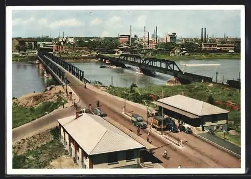 AK Kehl /Rhein, Rheinbrücke mit Zoll