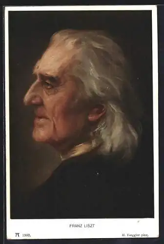 AK Komponist Franz Liszt, Porträt