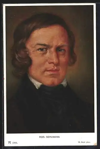 Künstler-AK H. Best: Robert Schumann