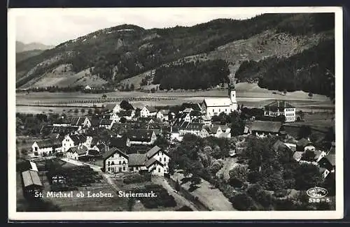 AK St. Michael ob Leoben, Blick aus der Vogelschau auf den Ort