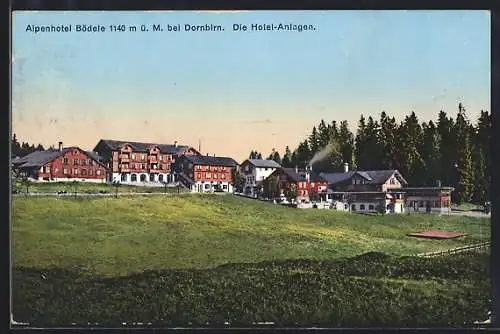 AK Bödele bei Dornbirn, Die Hotel-Anlagen des Alpenhotels Bödele