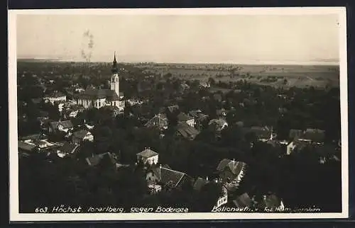 AK Höchst /Vorarlberg, Teilansicht vom Ballon aus