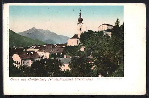 AK Greifenburg /Oberkärnten, Teilansicht mit Kirche