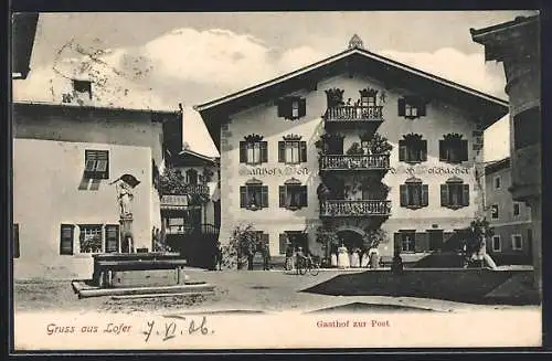 AK Lofer /Pinzgau, Blick auf den Gasthof zur Post