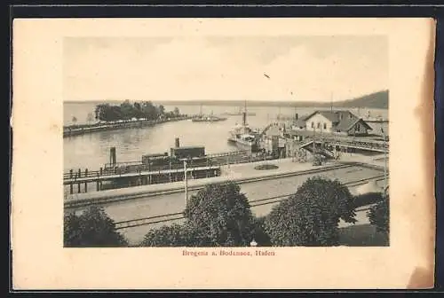 AK Bregenz a. Bodensee, Blick auf den Hafen