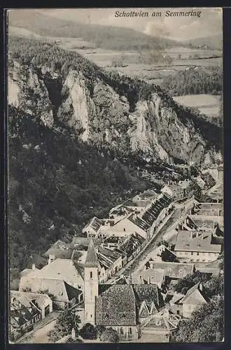 AK Schottwien am Semmering, Ortsansicht vom Berg aus