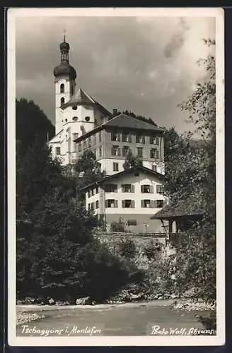 AK Tschagguns i. Montafon, Ortsansicht mit der Kirche